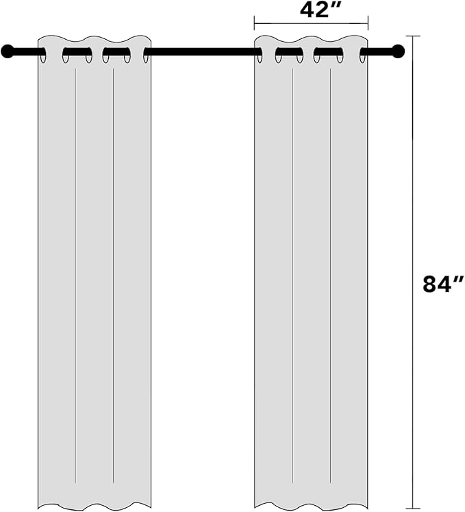 PrinceDeco 100% Blackout Curtains 84 Inches Long with Thermal Insulated White Liner Linen Textured Blackout Curtains for Bedroom, W42 x L84, 2 Panels,84 inch Length for Doorway, Office, Ivory