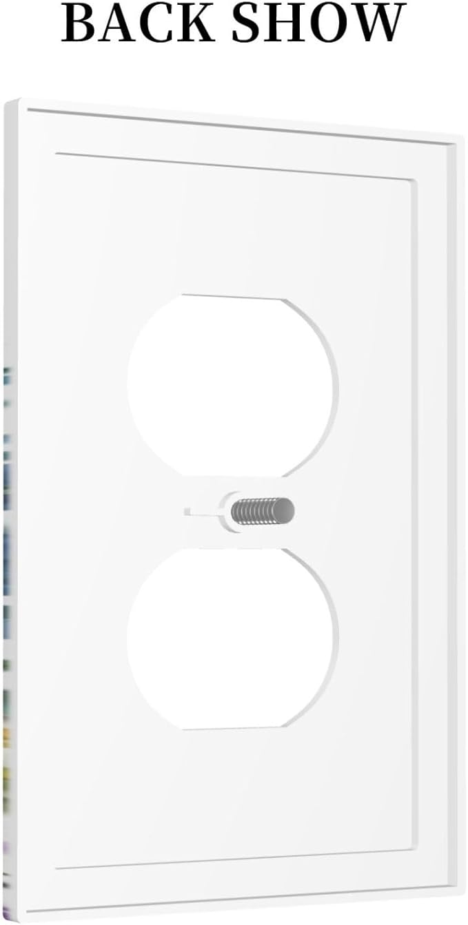 Decorative Outlet Covers Colorful Wildflowers Plants Flowers on White Background 1 Gang Duplex Light Switch Cover Plate Electrical Switch plate Covers Wallplates Receptacle Covers for Home Decor