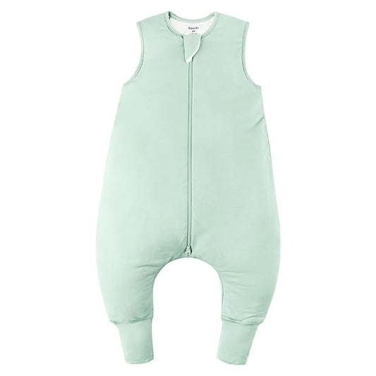 Rayon Made From Bamboo Sleep Sack 24-36 Months 0.5 Tog Ultra Soft Summer Toddler Sleep Sack 2t-3t with Feet 2-Way Zipper Lightweight Baby Sleeping Bag with Legs Thin Baby Wearable Blanket-Green