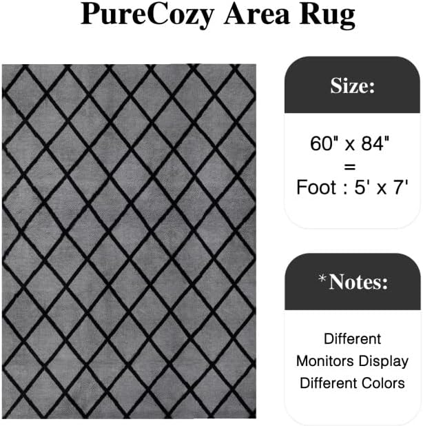 5x7 Checkered Rug for Living Room Grey and White Modern Soft Area Rug Fluffy Non-Slip Carpet for Bedroom Playroom Home Aesthetic Decor