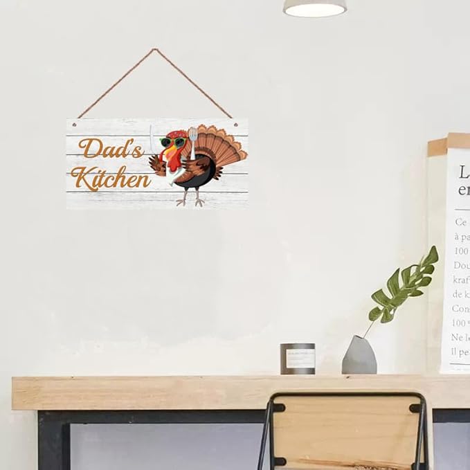 Personalized Kitchen Sign for Home Decor Chicken Chef Wall Decor Custom Name Door, Wall Decoration Mother's Father's Kitchen Sign For Parents Grandparents Room