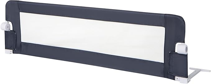 HONEY JOY Bed Rail for Toddlers, 60-Inch Extra Long, Foldable Portable Swing Down Safety Bed Guard Rail, Toddler Bed Rails for Crib, King Queen Full Twin Size Bed Mattress (Gray)