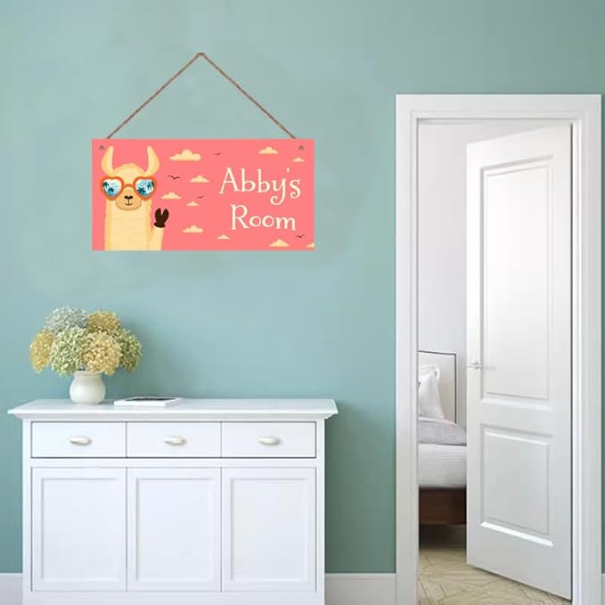 Personalized Sign Cute Camel Sign Cool Animal Themed For Kids Room Door Art Decor For Nursery Custom Name Wall Decor Decorative for Boys Room Girls Bedroom