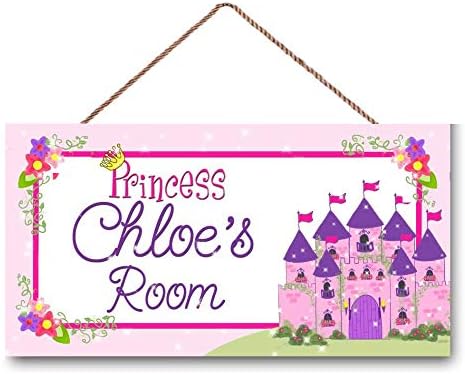Personalized Name Born to be a Princess Castle Girls Bedroom Baby Nursery Bedroom Door Wood Plaque Sign Wall Decor Gift