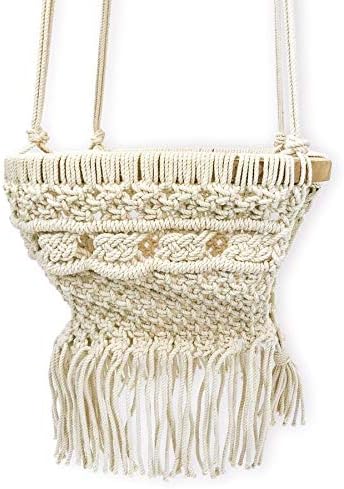 Generic Handmde Macrame Swing Boho Baby Outdoor High Back Baby Gift Nursery Decor with Beautiful Tassel ( 10 Day in Delivery )