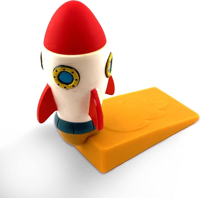 Rocket Door Stopper – Fun Space-Themed Decor for Kids' Rooms, Non-Slip & Durable PVC EVA Material, Safe & Gentle on Floors – Perfect for Little Astronauts