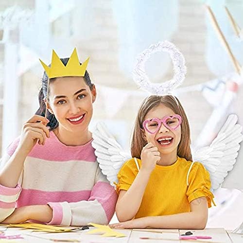 BohoSM Angel Costume Wings and Halo Adult White Angel Costumes Wings for Girls Kids Party Children's Boys Halloween Christmas
