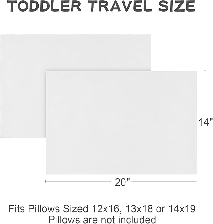 Cotton Toddler Pillowcase 14x20 Envelope: Long-Staple Cotton, Ultra Soft Breathable Durable, Travel Pillow Cover 2 Pack by Fittia