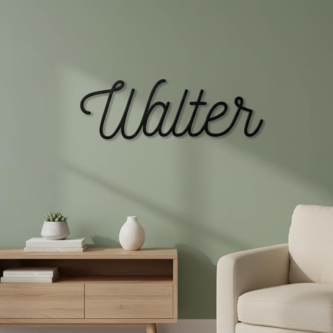 Personalized Iron Name Sign – Custom Name Sign Baby – Personalized Cursive Name Wall Decor, Elegant Laser Cut Iron Words For Nursery, Wedding Backdrop & Home Decoration Gift (8"-22")