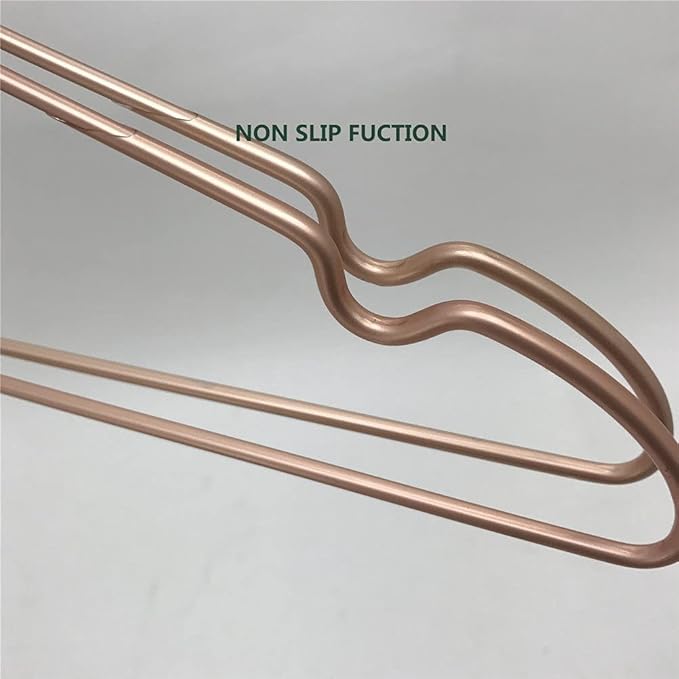 New Born Clothes Hangers Non Slip 12.5“ Rose Gold Copper Wire Children Coat Suit Metal Hanger, 10 Pack Baby Closet Dividers for Nursery Pants Display Organizer for Infant Clothing