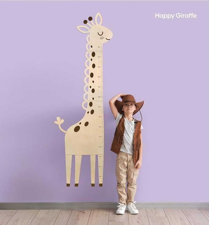Custom Growth Chart Board, Giraffe Growth Chart Engraved Wood Ruler, Boys Room Decor, Kids Height Stick, Toddler Wooden Ruler, Baby Measuring Stick