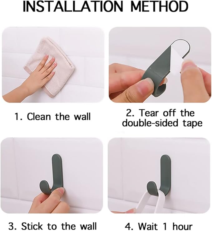 24 Pack Adhesive Hooks Utility Wall Hooks Key Hooks for Wall Decorative Key Holder Rack Self Adhesive Wall Hooks for Towels, Hats, Shower, Kitchen, Living Room, Office