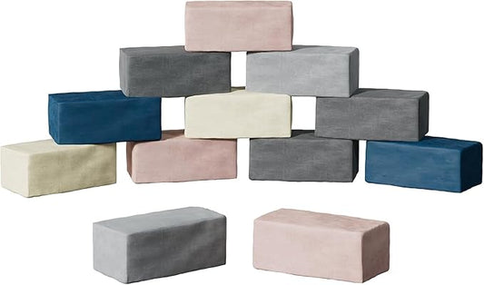 12 PCS Modular Kids Play Block Couch Child Sectional Soft Sofa Toddler Building Fortplay Climbing Bedroom Playroom Baby Convertible Floor Foam Cushion for Boys & Girls (12pcs+Rectangle)