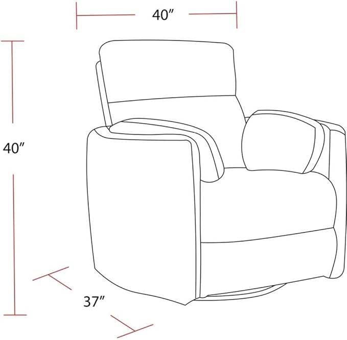 Parker Living Radius Contemporary Chenille Fabric Power Swivel Glider Recliner with Luxurious Foam, USB Charger, Chaise-Style Footrest, 240-Degree Swivel, in Revel Oyster/White Finish