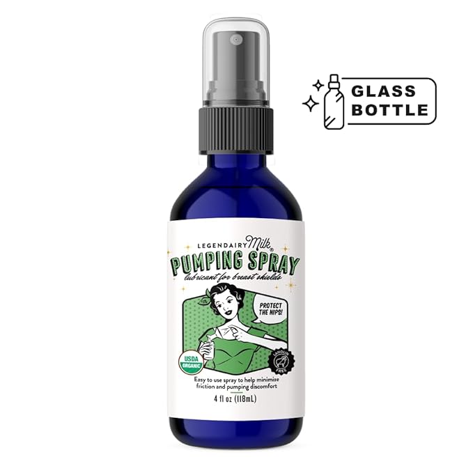 Legendairy Milk Pumping Spray 4 oz., Helps Sore Nipples & Clogged Ducts, Organic Lubricant for Breast Shields and Flanges, Vegan Breast Pump Spray, Natural & Lanolin-Free, Made in USA
