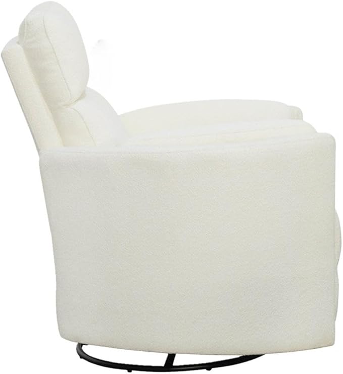 Parker Living Radius Contemporary Chenille Fabric Power Swivel Glider Recliner with Luxurious Foam, USB Charger, Chaise-Style Footrest, 240-Degree Swivel, in Revel Oyster/White Finish
