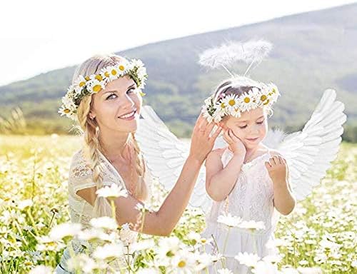 Jackcell Angel Wings for Kids, Angel costume with Halo Magic Wand, Feather Dress Up Props Cosplay Halloween Party