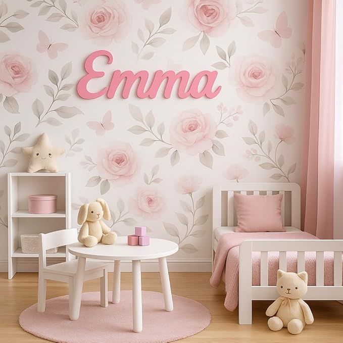STRONGUS Personalized Wood Name Sign – Custom Nursery or Family Wall Décor – Baby Name Sign, Kids Room or Home Sign – Choose Font & Size – Rustic Wooden Gift (1rd line of text)