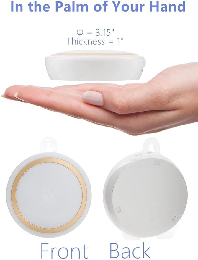 Rechargeable Touch Light with Timer, Dimmable Kids Baby Nursery Night Light Lamp, Stick-on Anywhere LED Push Tap Light for Closet Cabinet, Brightness Memory, Warm White Light