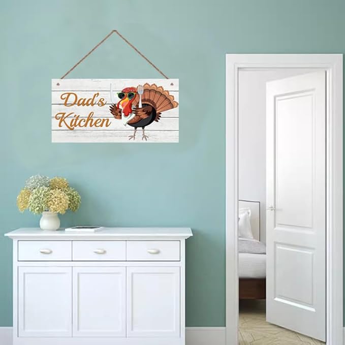Personalized Kitchen Sign for Home Decor Chicken Chef Wall Decor Custom Name Door, Wall Decoration Mother's Father's Kitchen Sign For Parents Grandparents Room