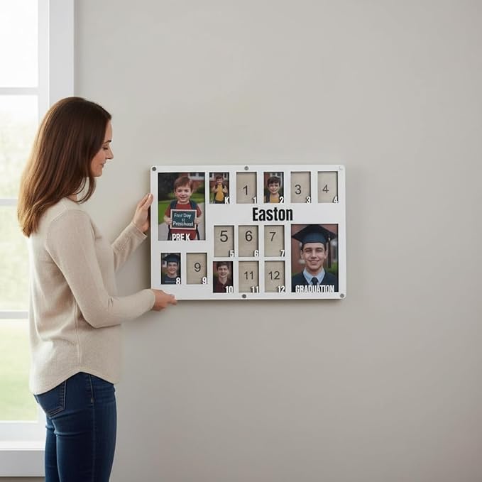 School Years Picture Frame Kids School Frame Graduation Photo holder K-12 Picture holder Preschool to Graduation display Photo Collage display Picture Frames pre K-12 Years(PRE K-Graduation 3.0)