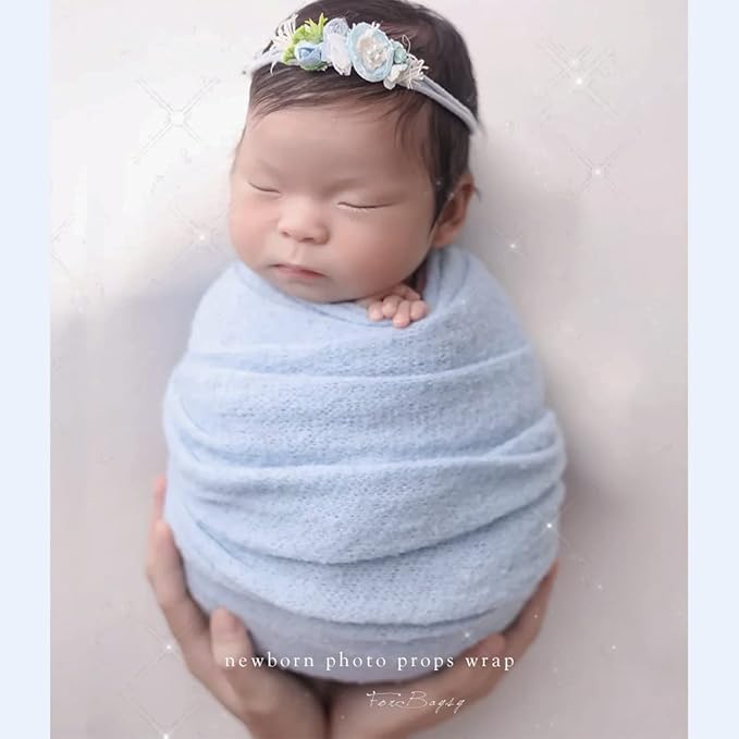 Newborn Posing Wrap Newborn Photography Props Soft Stretch Knit Blanket Handmade Wrap for Baby Boys Girls Photoshoot