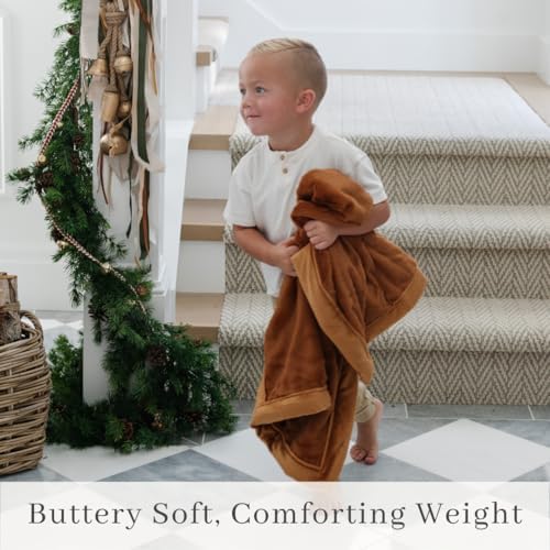 SARANONI Luxury Receiving Blankets for Babies | Ultra-Soft Lush and Boutique Quality Baby Blanket | Camel - 40” x 30”