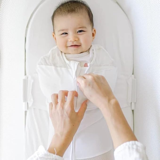 Happiest Baby SNOO Sleep Sack - 100% Organic Cotton Baby Swaddle Blanket - Doctor Designed Promotes Healthy Hip Development (Charcoal Stars, X-Large)