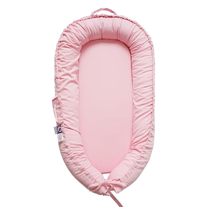 Infant Lounger, Baby Nest Cover for Baby Girls & Boys, Newborn Essentials for Baby 0-12 Months, 100% Cotton Breathable (Misty_Rose)