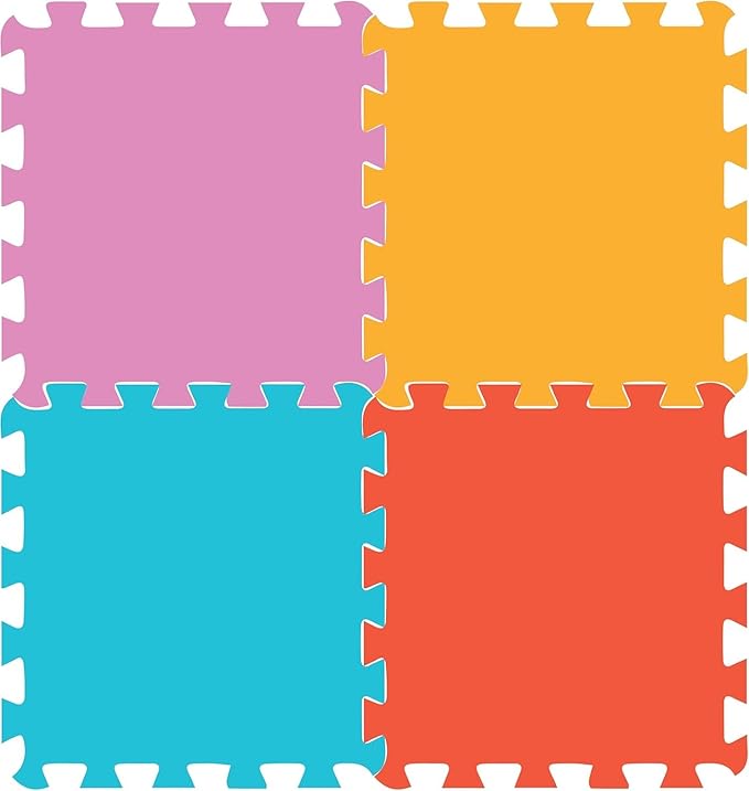 TOYVELT Foam Puzzle Floor Mat for Kids 12x12-32 Interlocking Play Mat Tiles with Colors - Educational Large Puzzle Foam Floor Tiles for Crawling, Non-Toxic