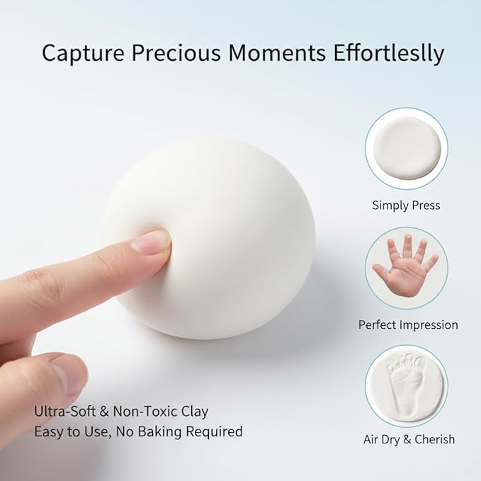 MICKYU Baby Handprint and Footprint Casting Molding Keepsake Frame Kit - Newborn Memory Gift for Boys Girls
