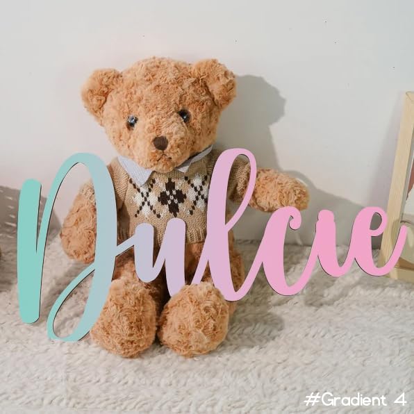 Custom Wood Name Sign For Nursery, 1/3 INCH THICKNESS, Boho Nursery Sign, Family Name Signs, 3D Wall Art for Children & Kids Rooms, Baby Shower, First birthday gift(First Name)