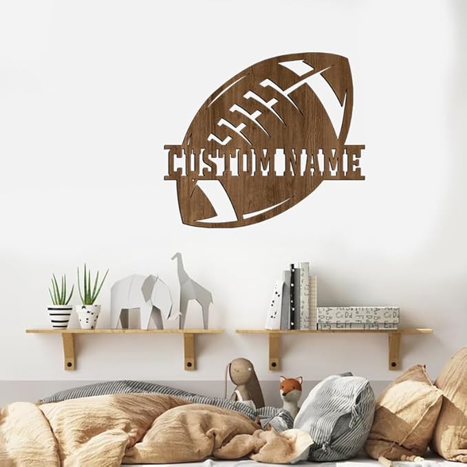 Personalized Football Gift, Wooden Baby Name Sign, Nursery Decor For Boy/19