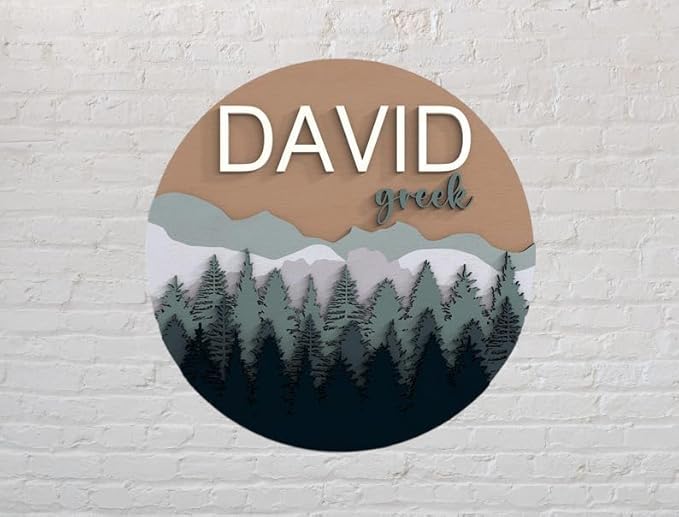 Personalized Wooden Name Sign for Nursery - Cute Tree Custom Room Name Signs for Bedroom Decor, Gift for Baby Name Signs for Kids Room