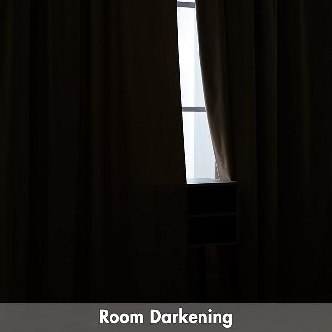 MIULEE Beige Velvet Curtains Thermal Insulated Blackout Curtain Drapes for Bedroom Living Room Darkening 84 Inches Long Curtains Panels Rod Pocket Set of 2
