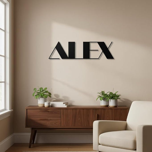 Custom Metal Name Sign – Custom Name Sign Baby – Personalized Bold Block Name Wall Decor, Modern Laser Cut Iron Words For Nursery, Wedding Backdrop & Home Decoration Gift (8"-22")