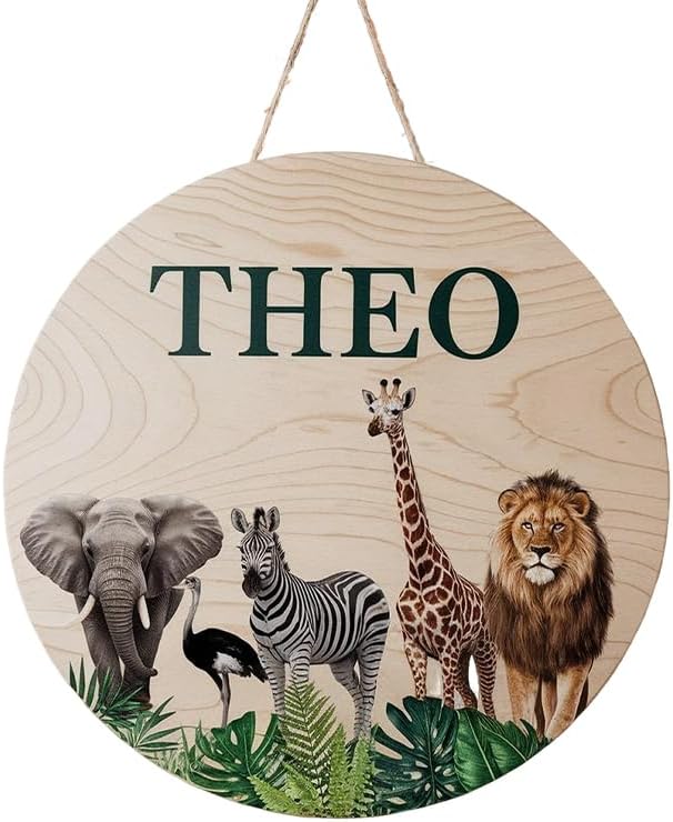 Personalized Name for Nursery Wall, Desert Animals Sign for Baby Door Decor, Newborn Gifts for Boy, Boys Nursery Wall Bedroom Decorations, Mother's Day Gifts for New Mom Dad Gift