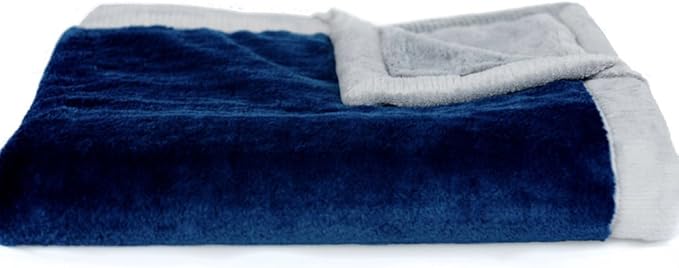 SARANONI Luxury Security Blankets for Babies | Ultra-Soft Lush and Boutique Quality Baby Blanket | Navy Gray, Mini - 15" x 20"