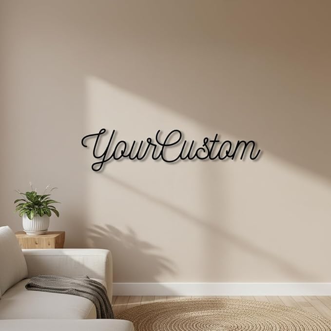 Personalized Iron Name Sign – Custom Name Sign Baby – Personalized Cursive Name Wall Decor, Elegant Laser Cut Iron Words For Nursery, Wedding Backdrop & Home Decoration Gift (8"-22")