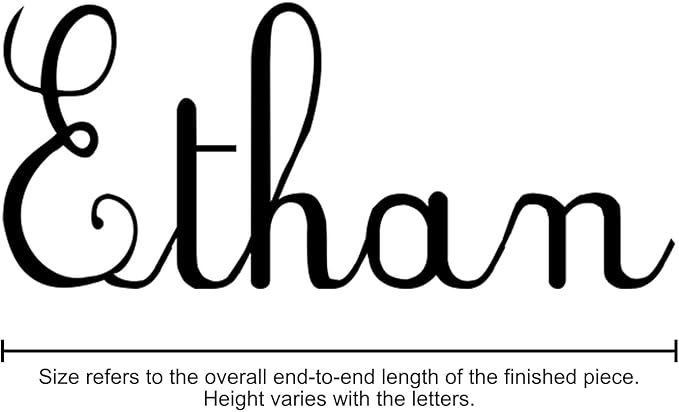 Custom Metal Words - Elegant Tall Script Name Sign - Custom Name Sign Baby - Refined Laser Cut Cursive Wall Art for Baby Name, Wedding & Luxury Home Decoration Gift