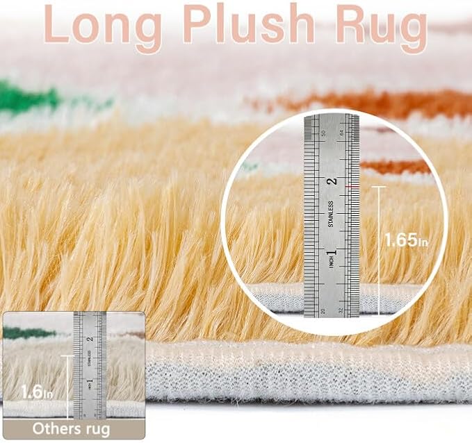 5x8 Checkered Rug for Bedroom Colorful Modern Soft Area Rug Fluffy Non-Slip Carpet for Living Room Playroom Home Aesthetic Decor