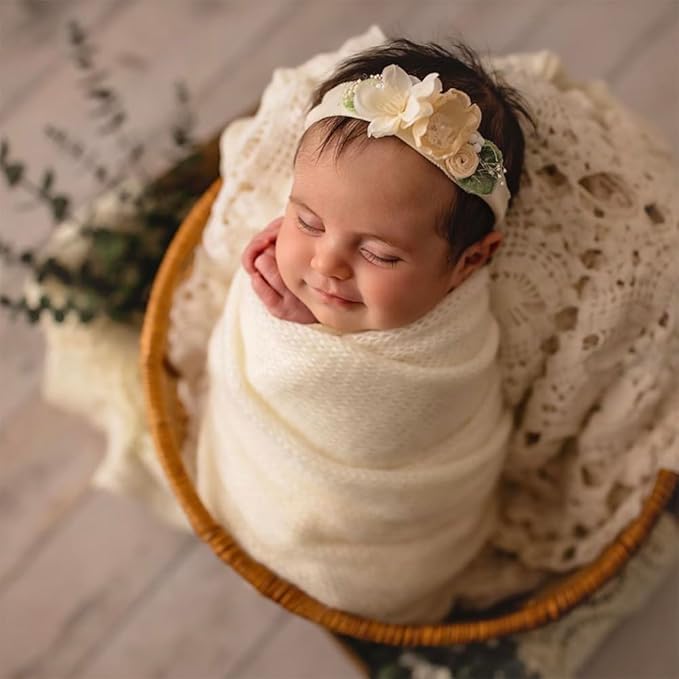 Newborn Photography Props Swaddle Newborn Wraps for Baby Boys Girls Infant Baby Photo Props Shoot Stretch Blanket