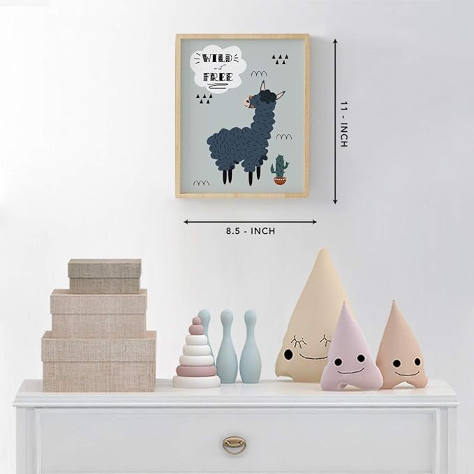 Andaz Press Nursery Kids Room Scandinavian Hello Llama Wall Art Decor Poster Prints, 8.5 x 11-inch, Scandinavian Wild And Free Llama Graphic, 1-Pack, Unframed