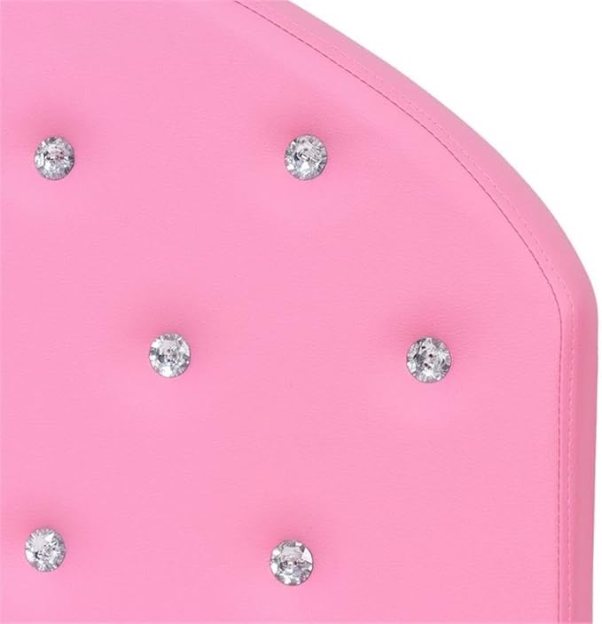 Pemberly Row Plywood PU Upholstered Platform Kids Princess Toddler Bed in Pink