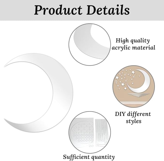 71 Pcs Gold Star Stickers, 3D Acrylic Moon Shooting Star Mirror Wall Stickers Decor, Removable Decals Art Self-Adhesive for Home Nursery Classroom Bedroom Interior Wallpaper Background Art Decor
