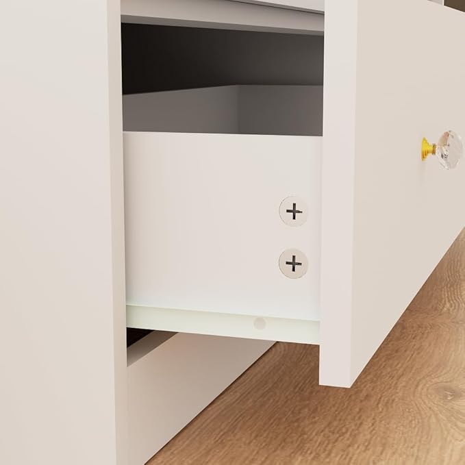 Diaper Changing Station Nursery Organizer Baby Classic Nursery Dresser with 5 Drawers and 3 Shelves Multi-Functional Baby Changing Table with Storage Modern (White)