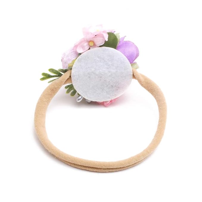 cherrboll 4pcs Baby Girl Headbands Flowers, Super Soft & Stretchy Nylon Floral Hairbands for Newborn Toddler