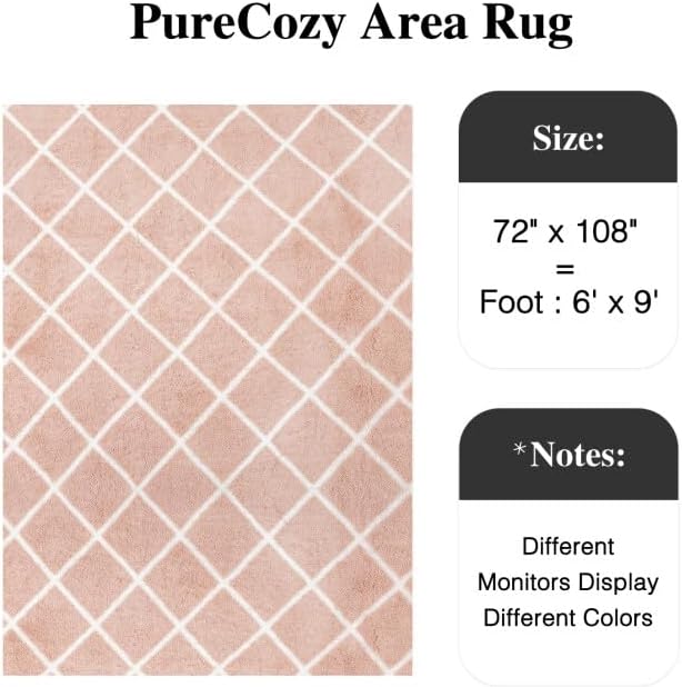 6x9 Checkered Rug for Living Room Pink and White Modern Soft Area Rug Fluffy Non-Slip Carpet for Bedroom Playroom Home Aesthetic Decor