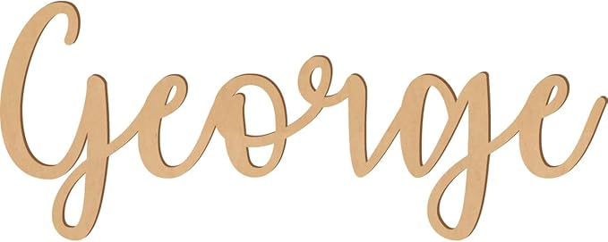 2 Inch Tall Custom Word Scroll Script Cursive Font Affection, Choose Wood Material for Names, Unfinished Initials Craft, Kid's Room Sign, Wall Plaque (2")