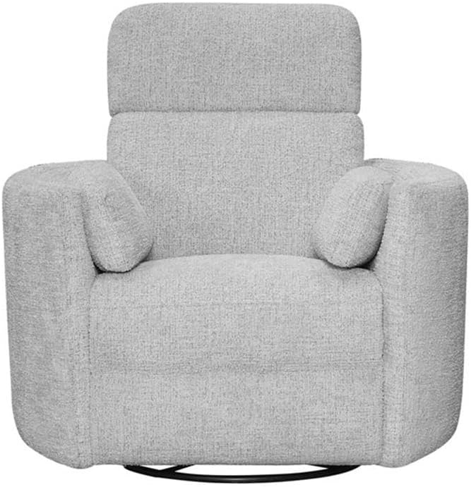 Pemberly Row Manual Glider Recliner Swivel Accent Chair in Angora Linen